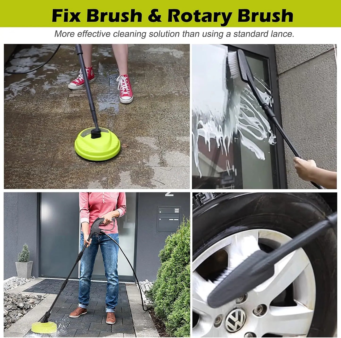 Electric Pressure Washer, 2000W 150Bar 450L/H Power Jet With Patio Cleaner Fix Brush,Turbo Nozzle Soap Dispenser