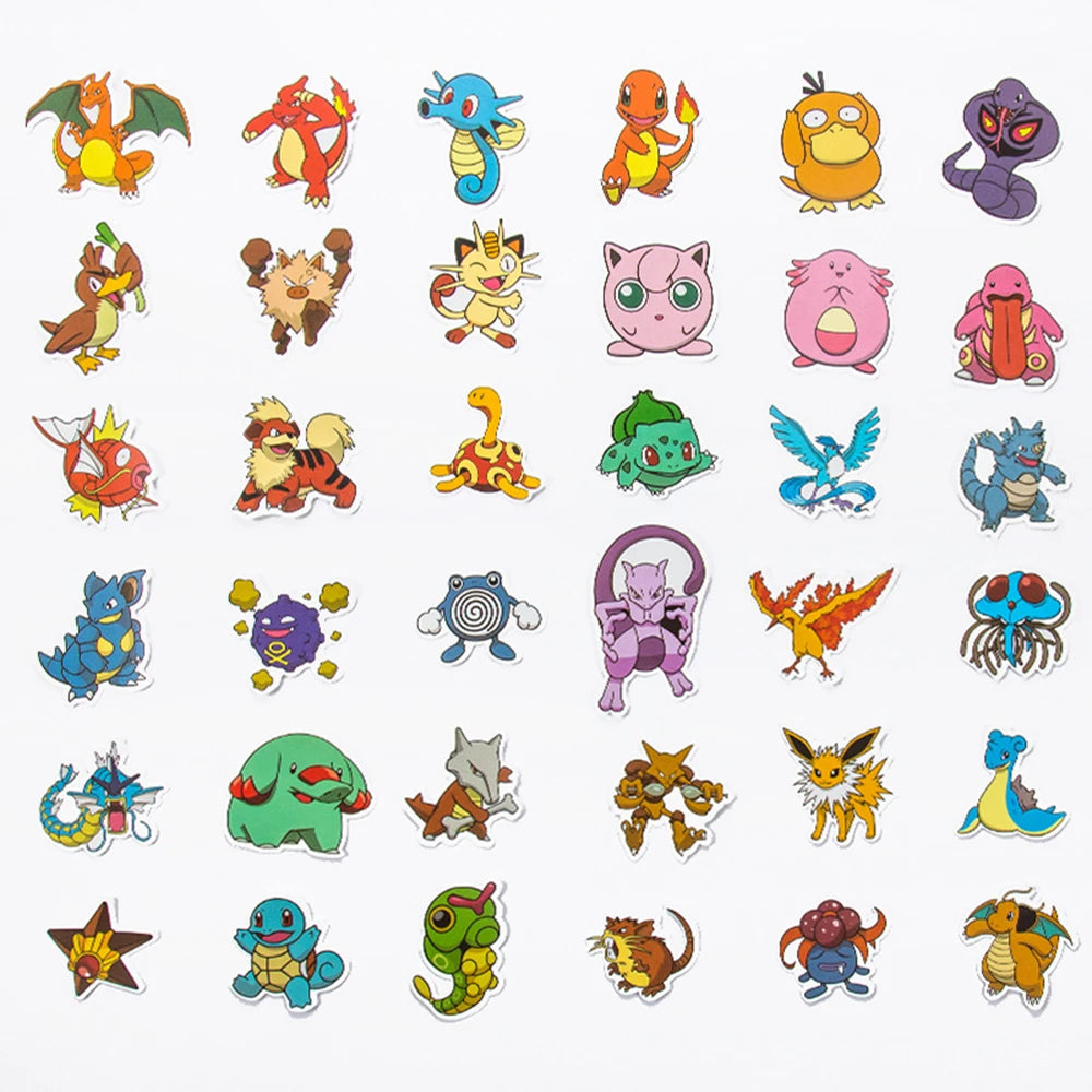 10/30/50pcs Japanese Pokemon Anime Stickers Waterproof Laptop Suitcase
