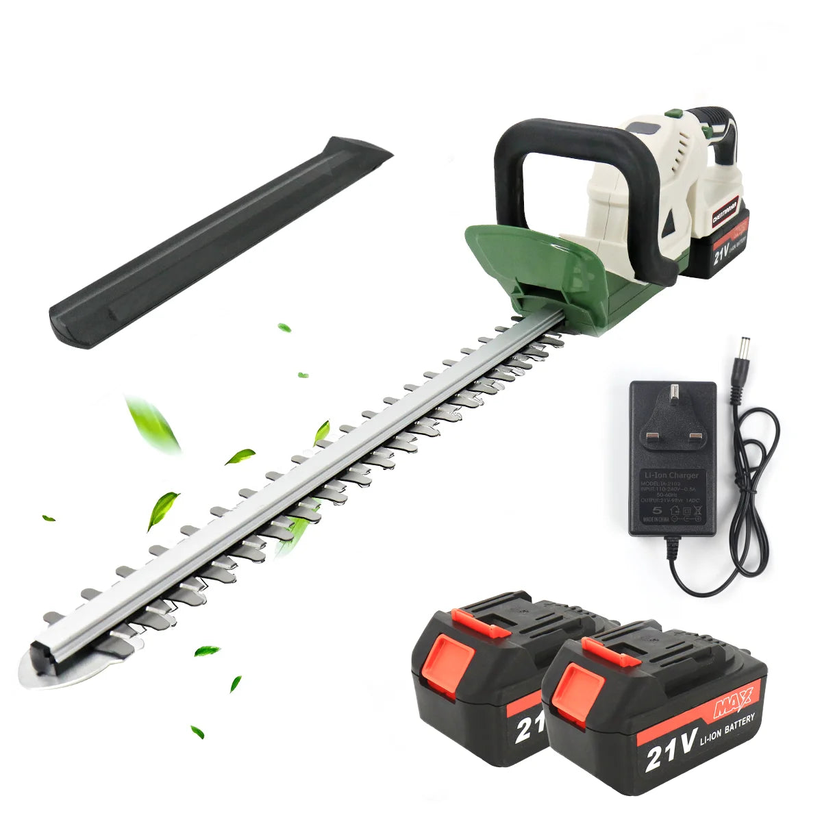 Brushless Cordless Electric Hedge Trimmer Garden Cutter with 2 Batteries