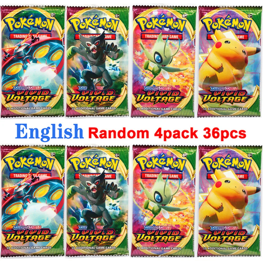 4 Pack Pokemon Cards 151 Team up Sun & Moon Thunder English Trading Card Collectible
