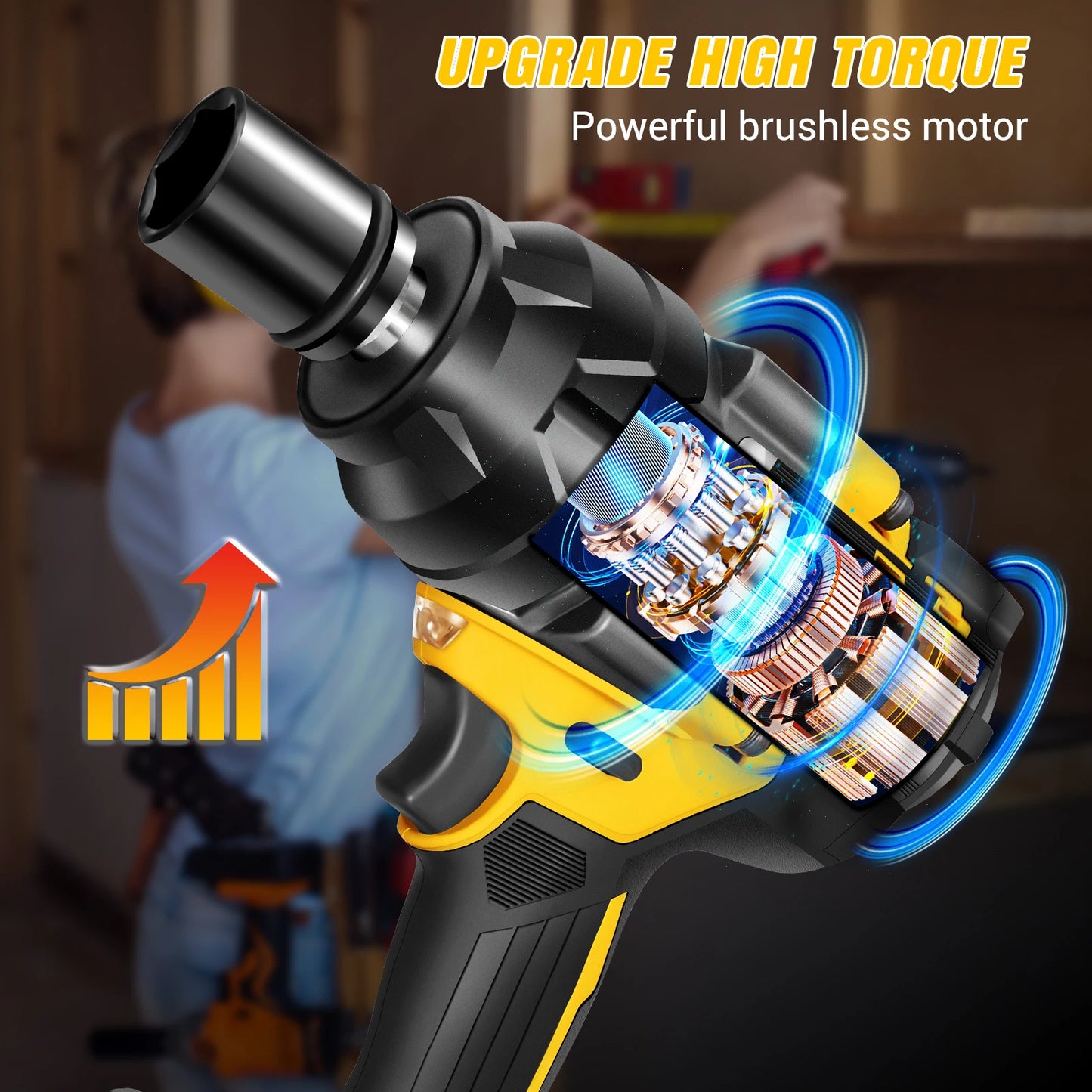 Cordless High Torque Impact Wrench Electric 750N.m, For Home Tools Kit