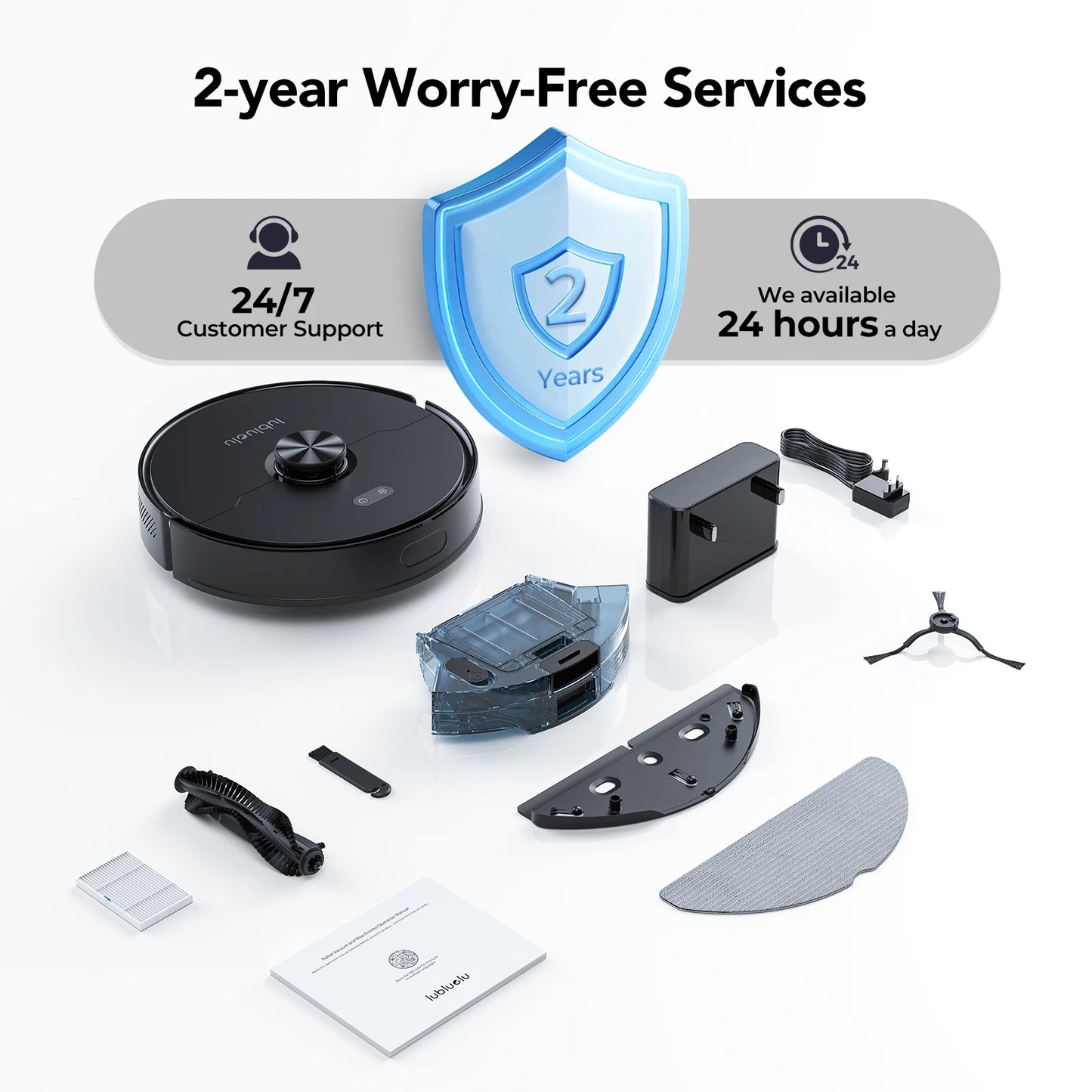 Lubluelu L15 Max Robot Vacuum Mop Combo 5500Pa Auto-Charging 3 In 1 Robot Vacuum Cleaner