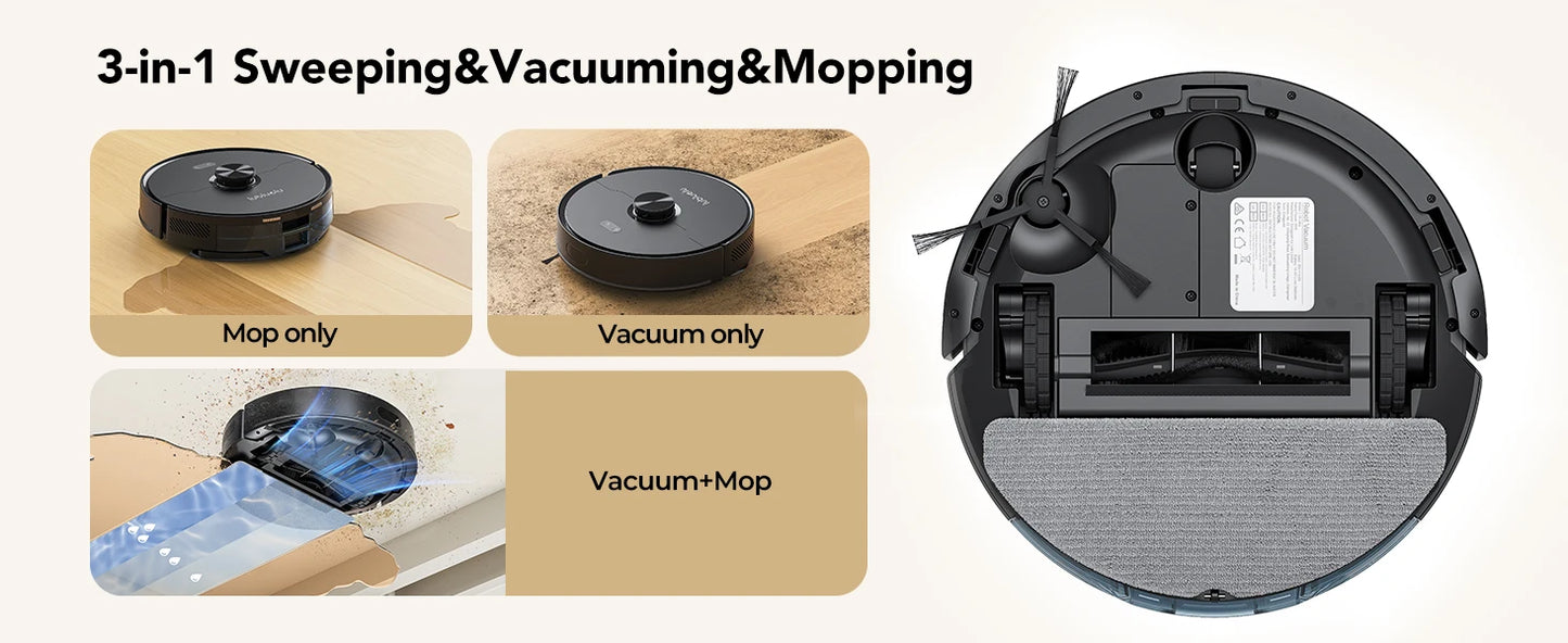 L15 ultra Robot Vacuum And Mop Combo 3 In 1 Vacuum Cleaner Auto-Charging 5 Maps