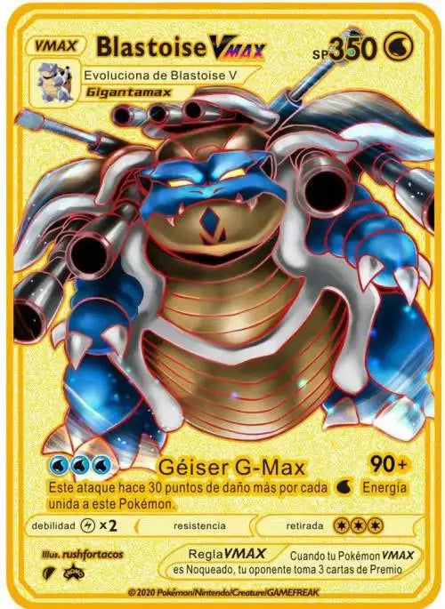 Pokemon English Metal Card Anime Pikachu Charizard Mewtwo Blastoise Vmax Shiny Letters Collection
