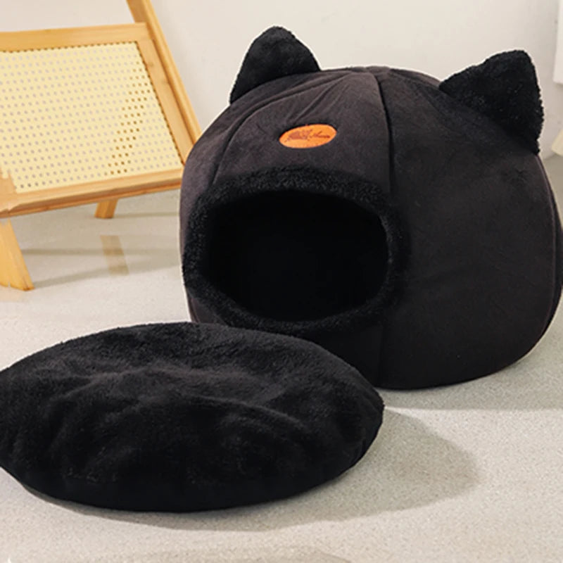 New Deep Sleep Comfort Cat Bed Iittle Mat Basket Cave Nest