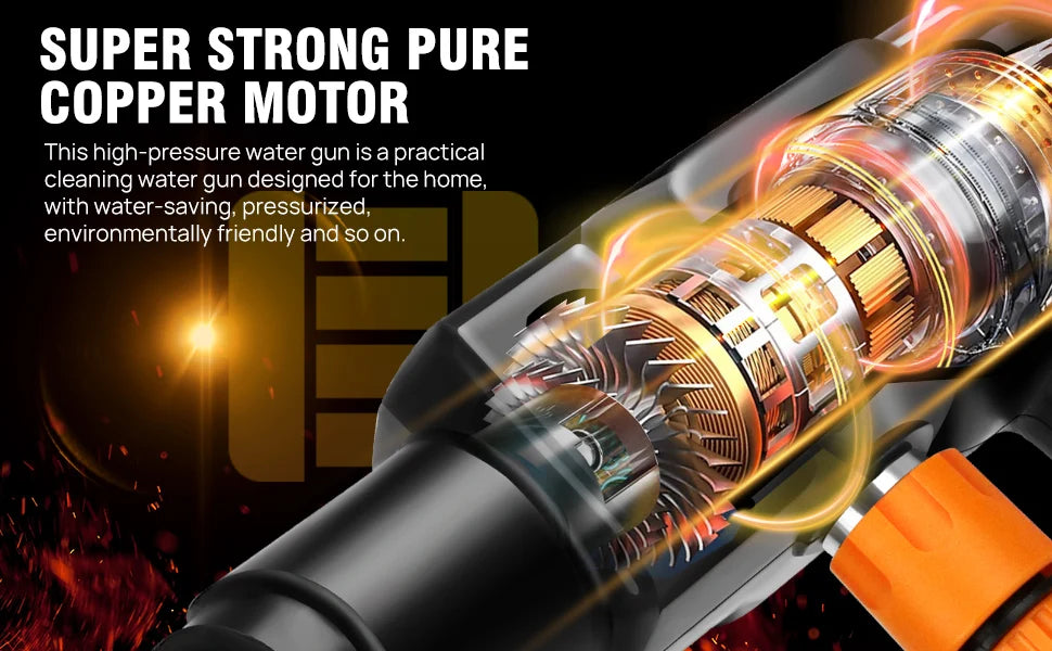 Cordless Portable Power Washer with  4.0Ah Battery 6-in-1 Nozzle, Handheld Brushless High-Pressure