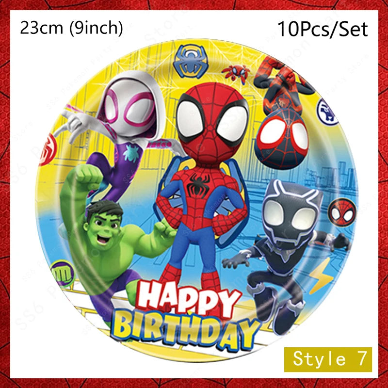 Spiderman Birthday Party Decorations Disposable Tableware Plate Cup Napkins Bags Supplies Set