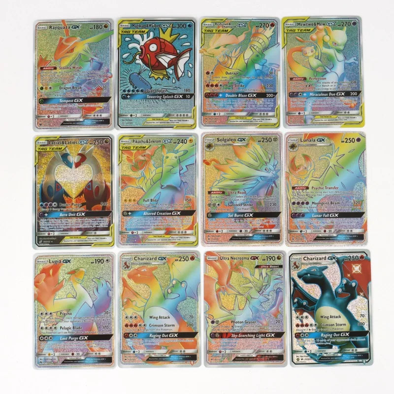 60/100Pcs English Pokemon Card 1996 Year Shining Charizard Pikachu Mewtwo trade Card Kids Pokemon Toy