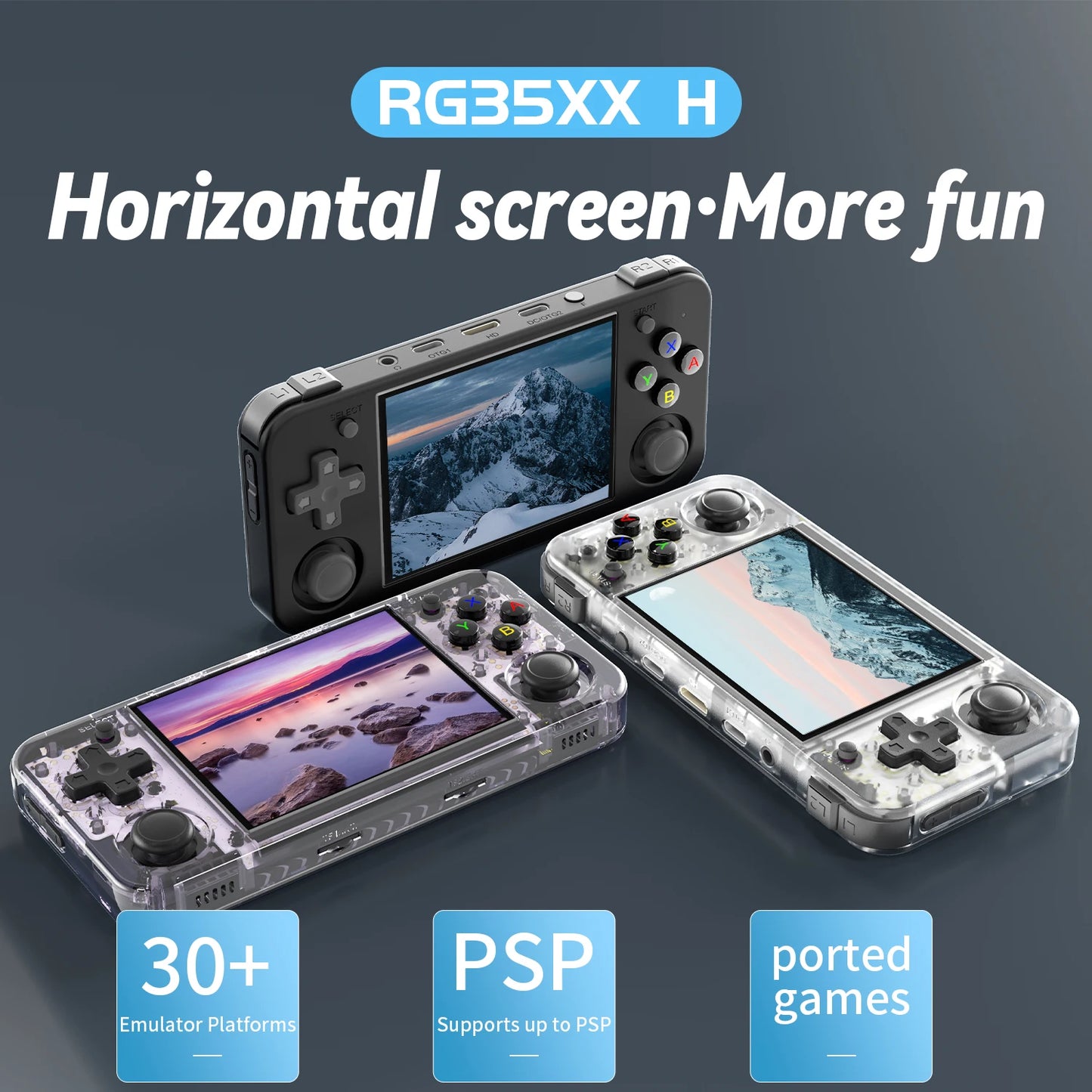 RG35XX H Hand-held Consoles For Playing Video Games 3.5-inch Screen