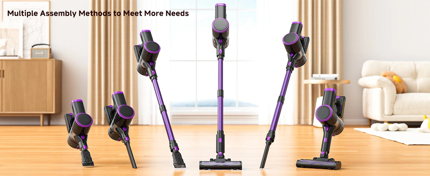 Lubluelu P4 Cordless Vacuum Cleaner 36Kpa Suction, 40Mins Runtime, Self-Standing for Hard Floor Carpet