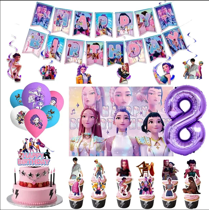Kpop Demon Hunter Birthday Gift Bag Paper Box Party Favors Goodie Filler Candy Box Storage Party Supplies