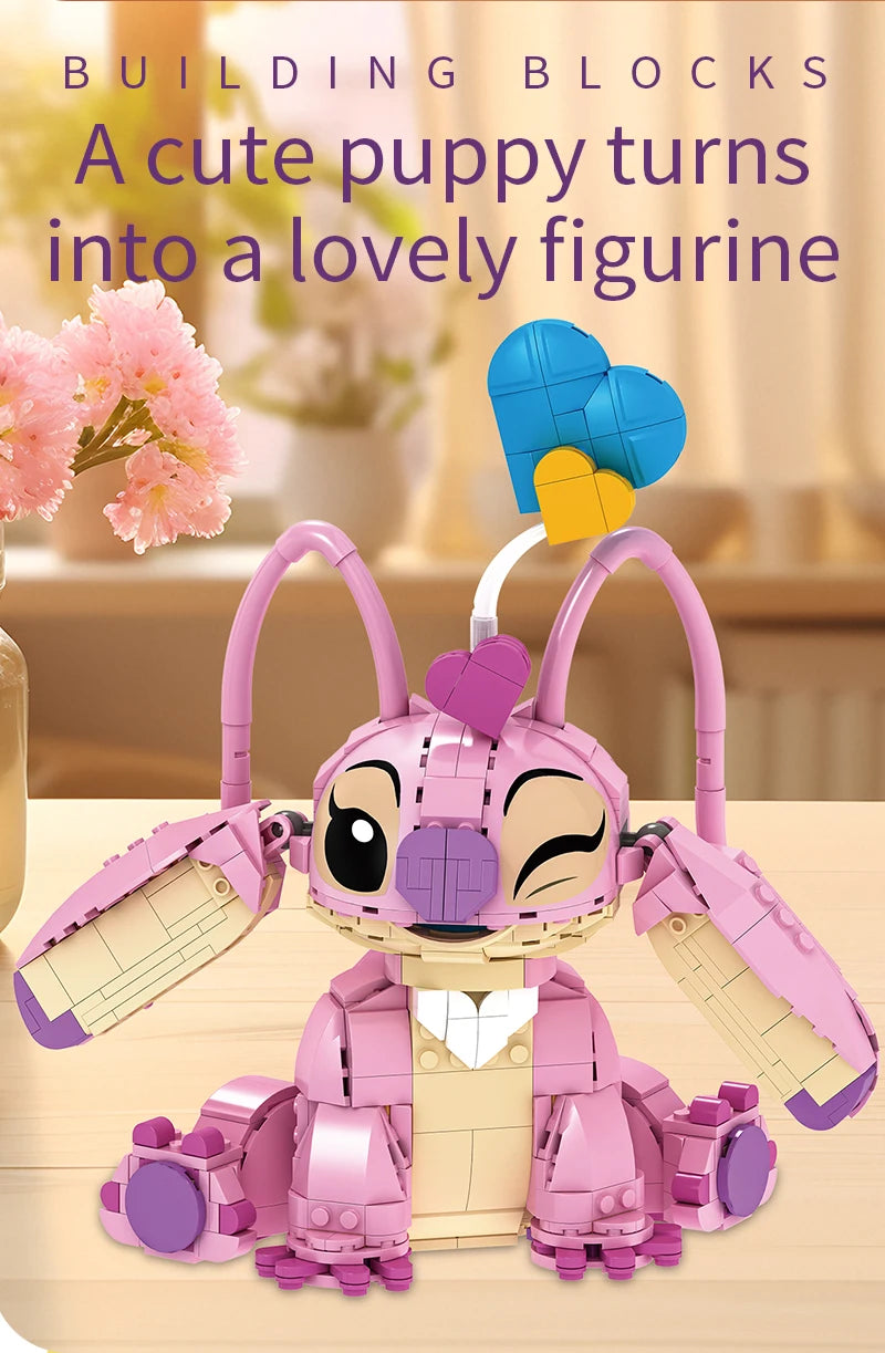 New Stitch Angel CP Building Blocks 2025 - Large Piece Cartoon Toys with Moving Ears Gift for Birthday