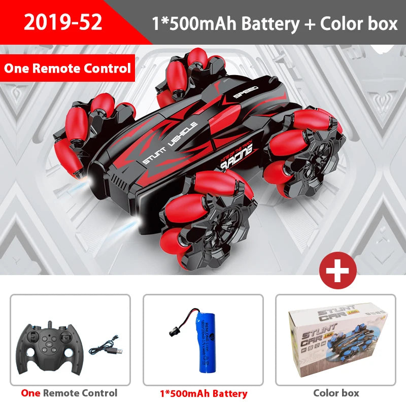 F1 RC Drift Car With Music Led Lights 2.4G Glove Gesture Radio Remote Control Spray Stunt Cars