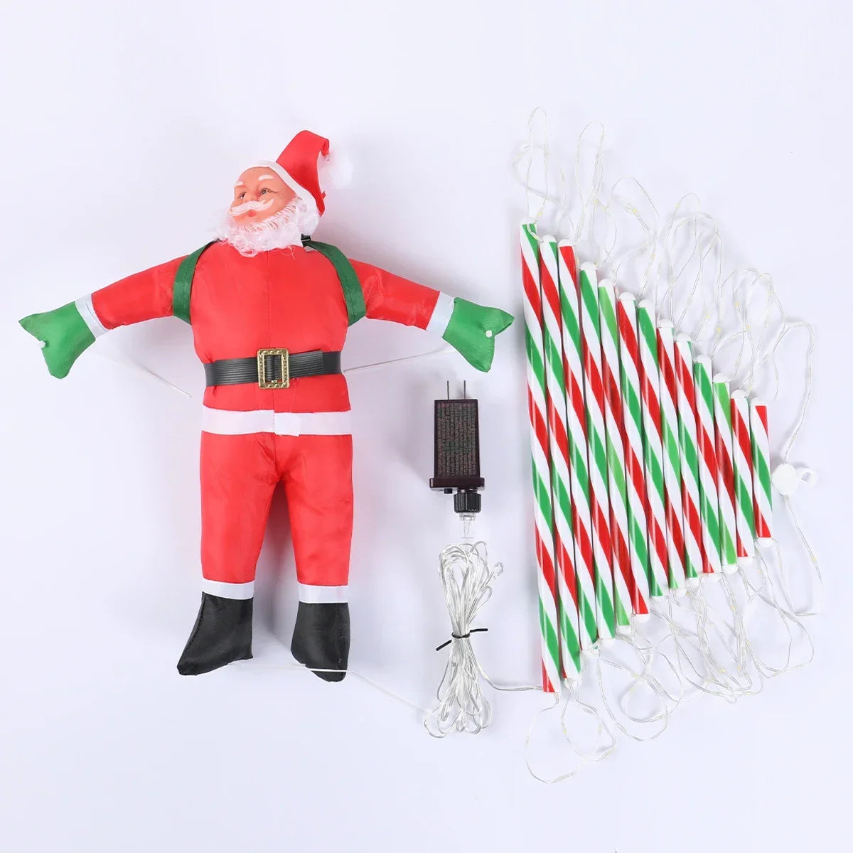 3M Santa Claus Climbing Ladder Warm Light Christmas Decoration Home Outdoor