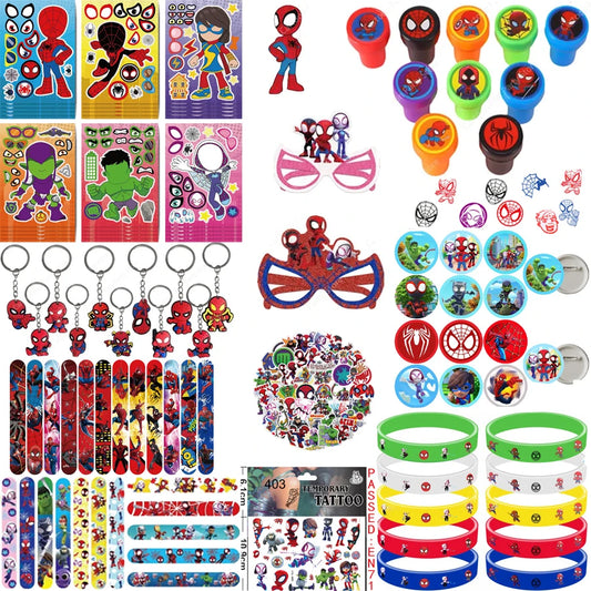 Spidey And His Amazing Friends Party Supplies Kids Favor Gift Stampers Stickers Spiderman Christmas Party Decor Bags Stuffer