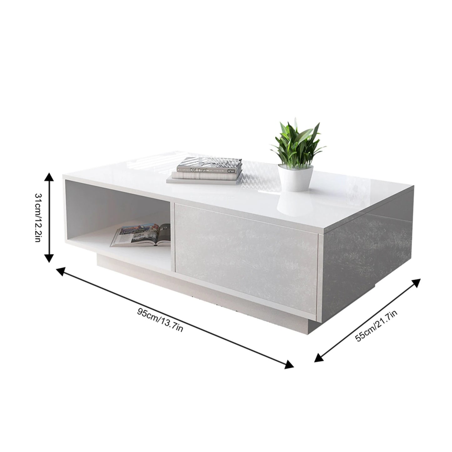Rectangular Coffee Tea Table Storage Living Room
