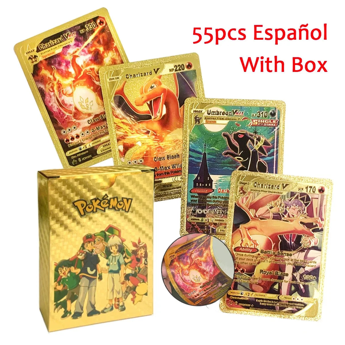 Pokemon Cards Vmax GX Gold Foil Flash Card Colorful Game Battle Collection