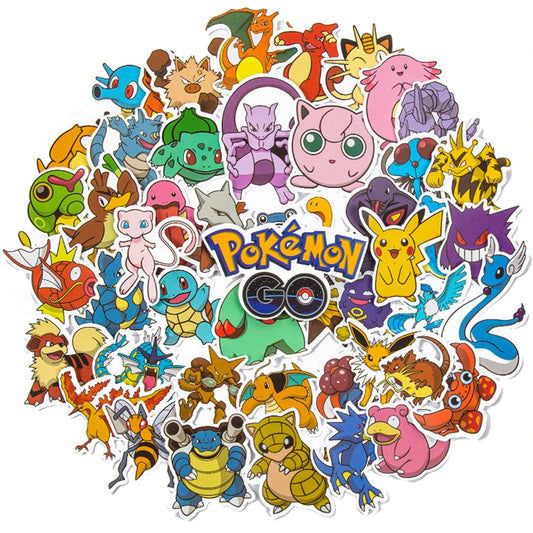10/30/50pcs Japanese Pokemon Anime Stickers Waterproof Laptop Suitcase