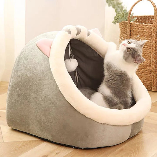 1PC Warm Winter Four Seasons Universal Semi-Closed Cute Comfortable Cat Nest Bed