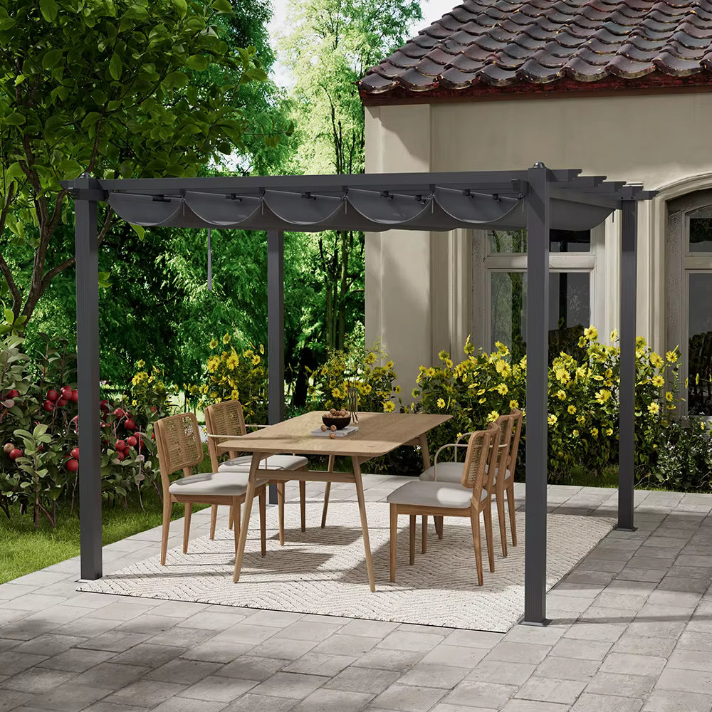 Aluminum Patio Pergola with UV-Resistant and Waterproof Canopy for Outdoor Spaces