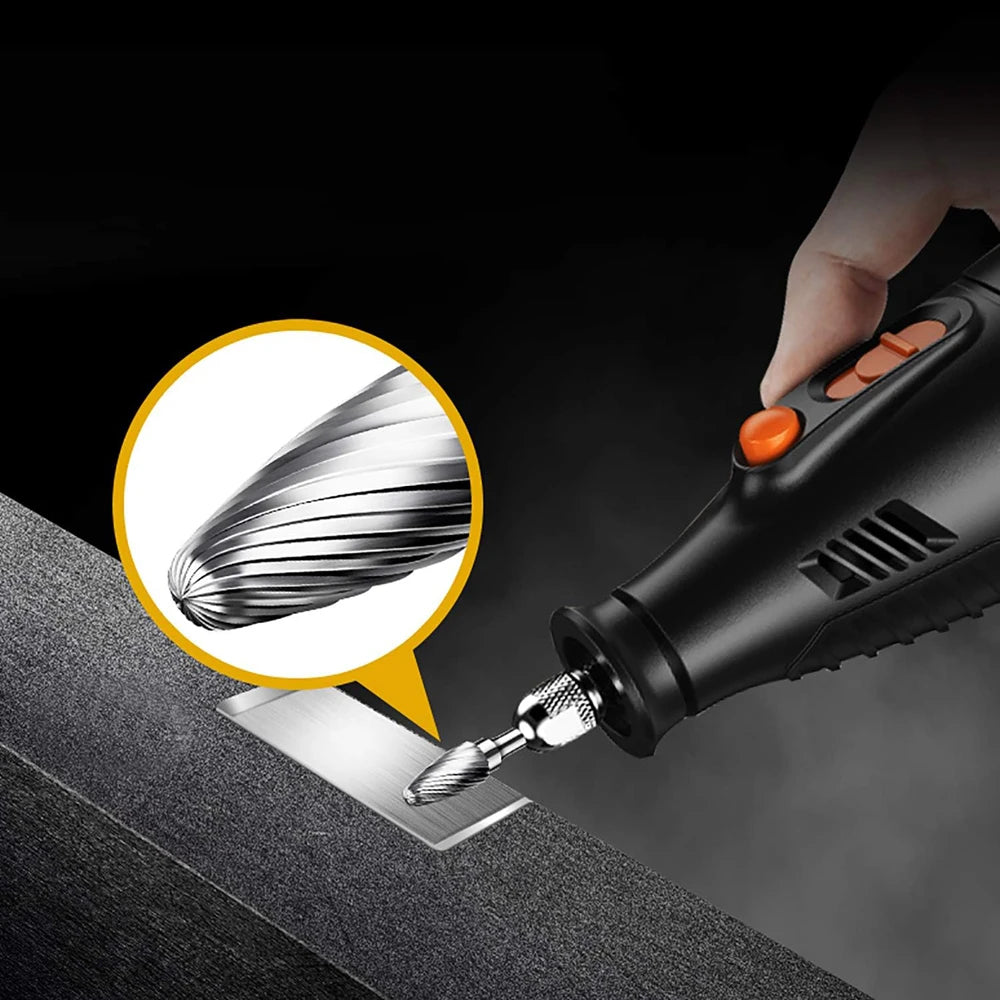 10PCS Carbide Burr Set Compatible with Dremel 1/8" Shank Die Grinder Rotary Tool Rasp Bits Wood Metal Carving Electric Grinding