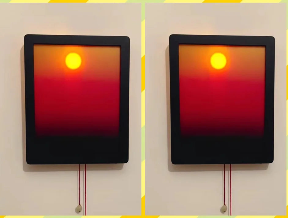 Kinetic Sunrise Sunset Wall Lamp Adjustable Dual Pull Ropes Night Light Moves With The Sun Bedroom Decorative Wall Light Gift