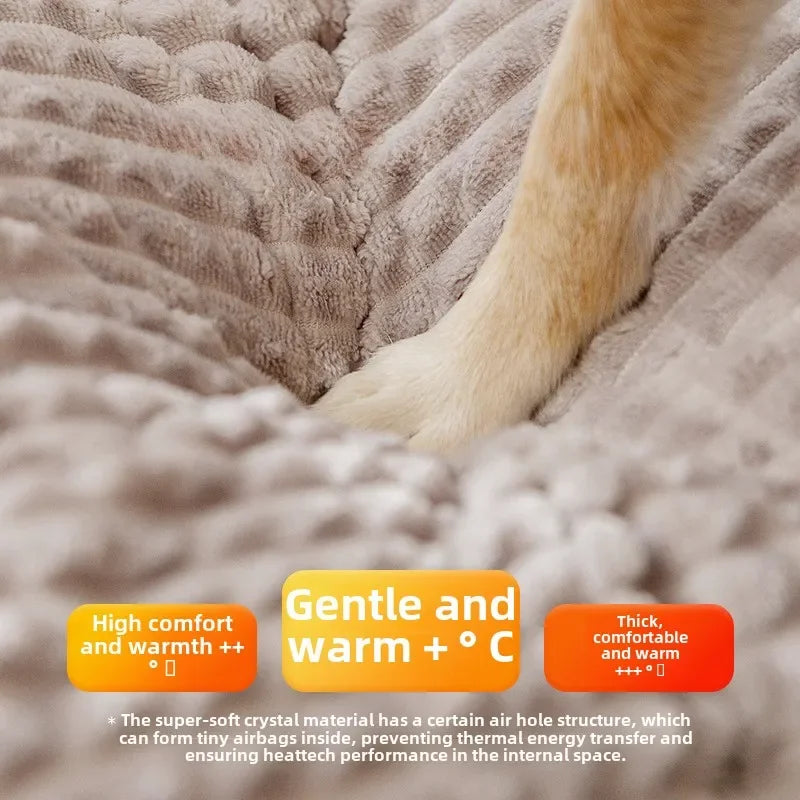 Dog Cat House Warm Thick Shape Plush Cushion Pet Washable Soft Dog Beds Mats