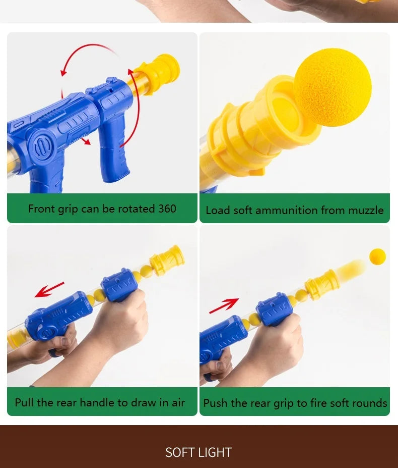 Hungry Shooting Duck Toys Air-powered Gun Soft Bullet Ball With Light Electronic Scoring Games for Kids