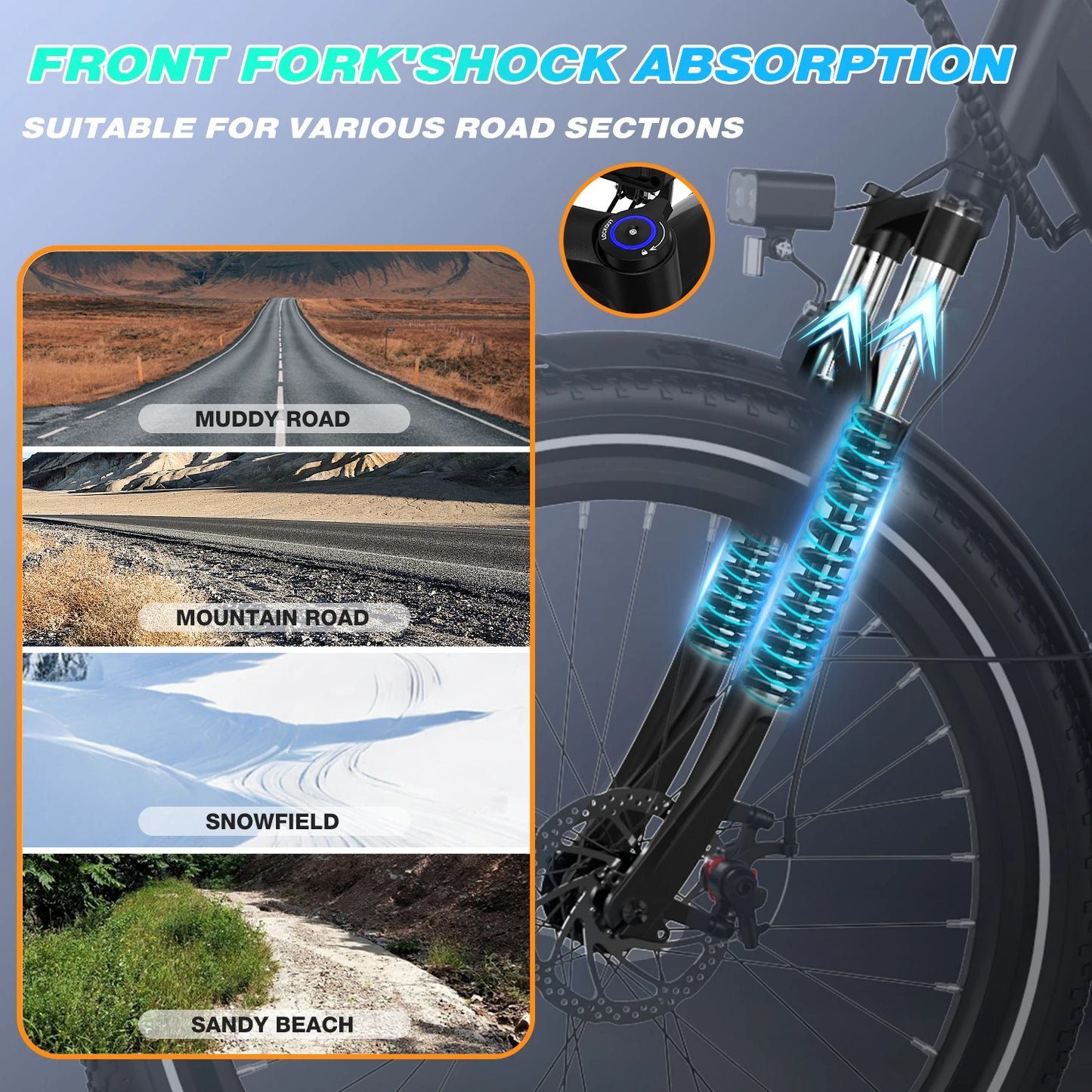 RCB Electric Bike for Adults G6, 25KM/H, 36V 10.4AH Removable Battery EBike, 27.5" Electric Bike, 250W, 7-Speed, Dual Disc Brake