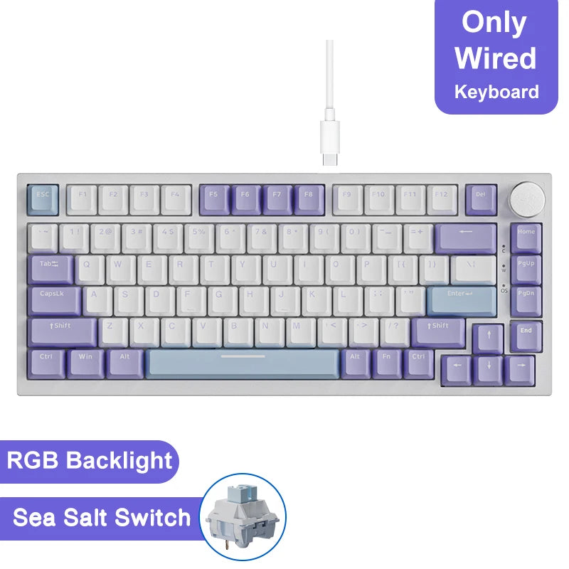 Pro Gaming Mechanical Keyboard Bluetooth 5.1/Wireless/C-Wired Customised Keyboard with Knob Hot Swapping Gasket