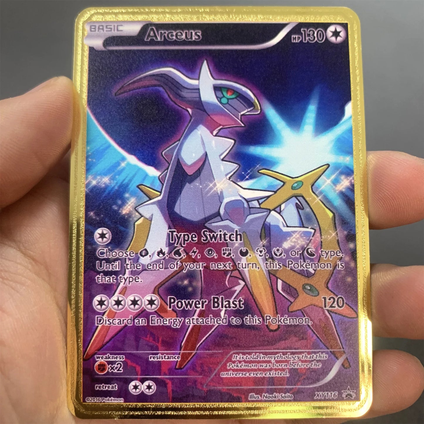 10000 Arceus Vmax DIY Golden Pokemon Metal Cards English in Iron Pokmo Letters Collection Card