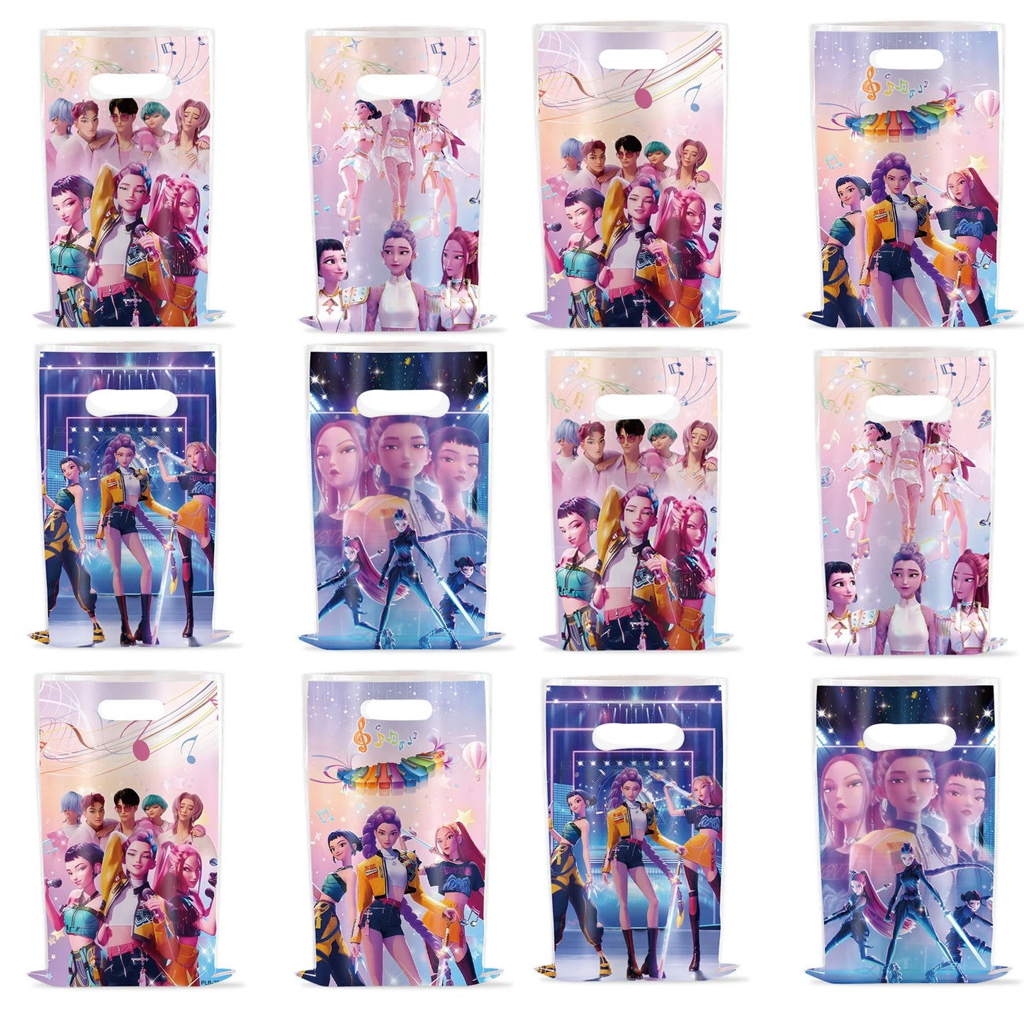 10/20/30Pcs k pop demon hunters theme birthday party Gift Candy Bag Loot Bag for Kids Birthday K pop Goody Bags Baby Shower