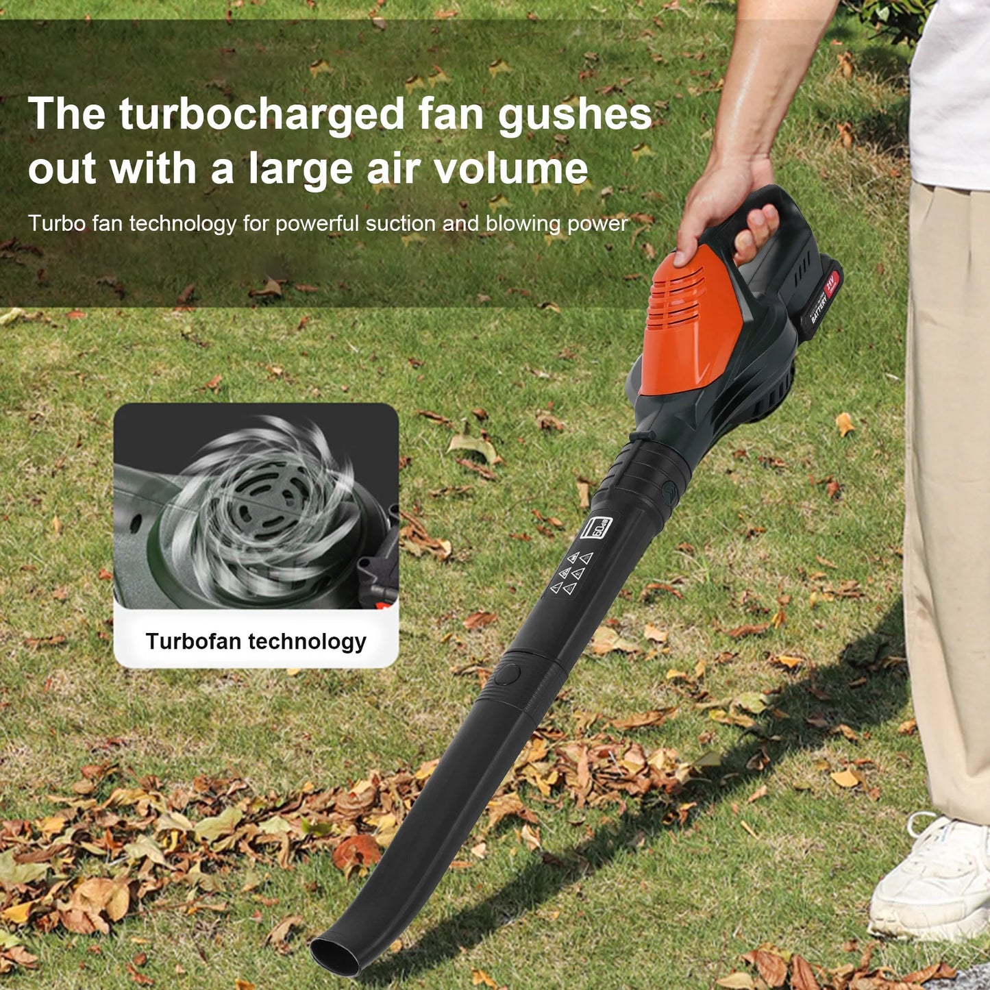 Cordless Leaf Blower 16500RPM Portable Leaf Shredder Lightweight