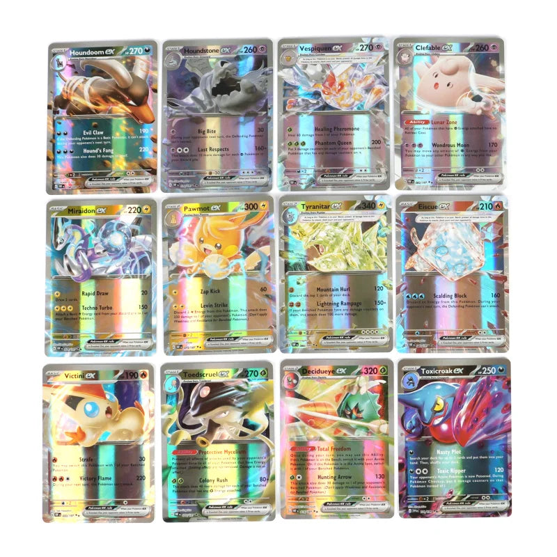 60/100Pcs English Pokemon Card 1996 Year Shining Charizard Pikachu Mewtwo trade Card Kids Pokemon Toy
