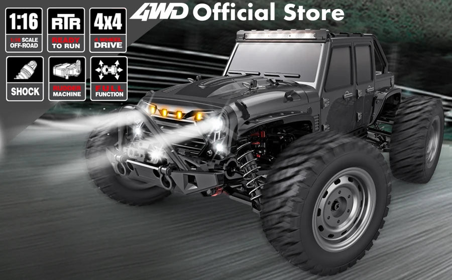 4WD 1:16 80KM/H Super Brushless 50KM/H Brushed RC Car 4x4 Off Road High Speed Drift Racing Truck Toy Kids Adults