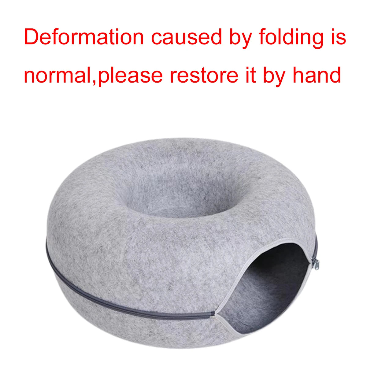 Interactive Round Small Cat Tunnel Nest Felt Kittens Bed House Scratcher