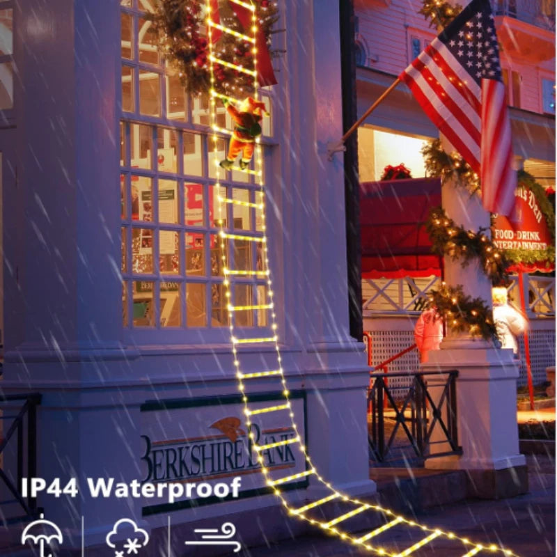 1.5/3M Christmas Decoration LED Santa Claus Climbing Ladder Light USB Plug 8 Flashing Modes Suitable