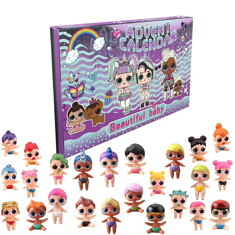 Disney Marvel Advent Calendar Box Anime Action Figure Model Building Blocks Christmas Kids Toys