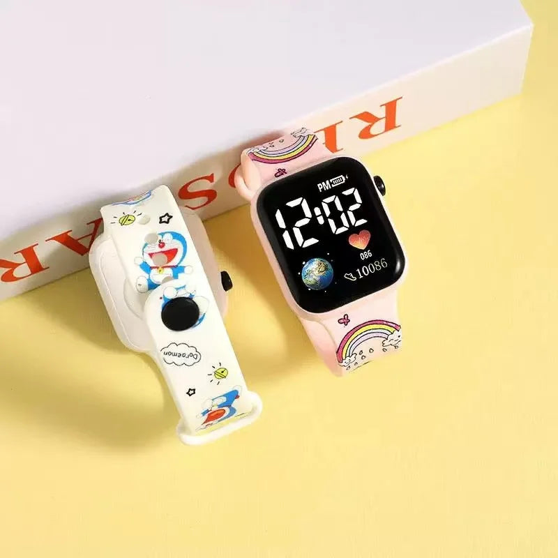 New Cartoon Color Printed Student LED Electronic Watch Fashionable