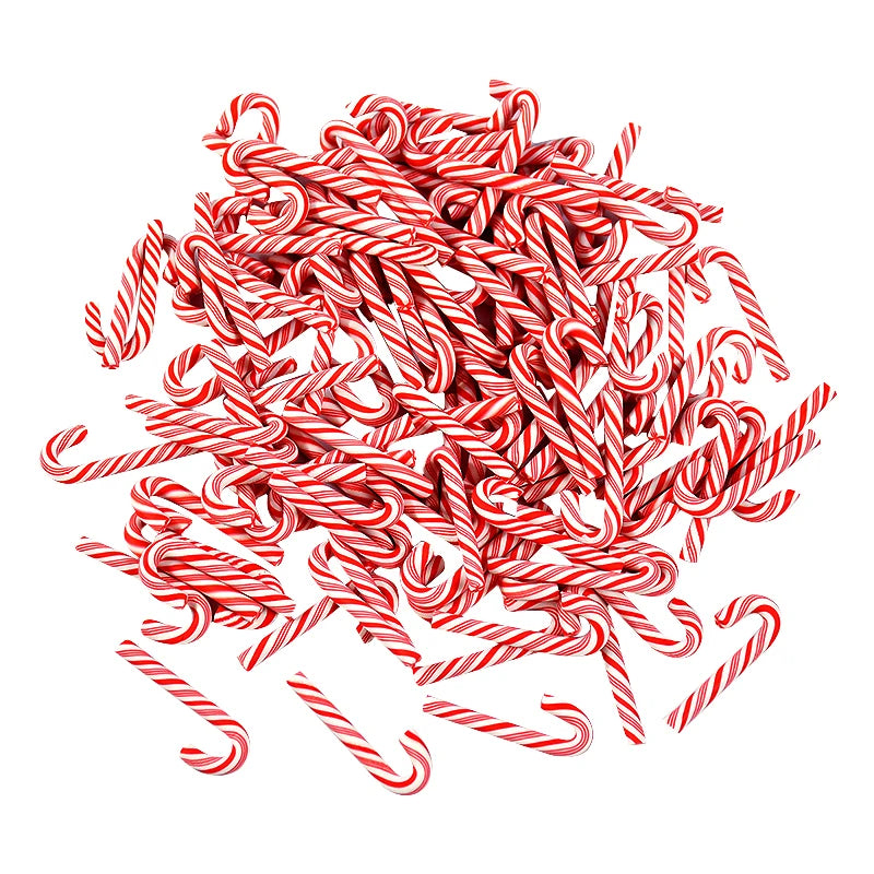 10/30/50Pcs Mini Candy Cane Christmas Decoration Red White Resin Candy DIY Crafts Xmas Home Decor