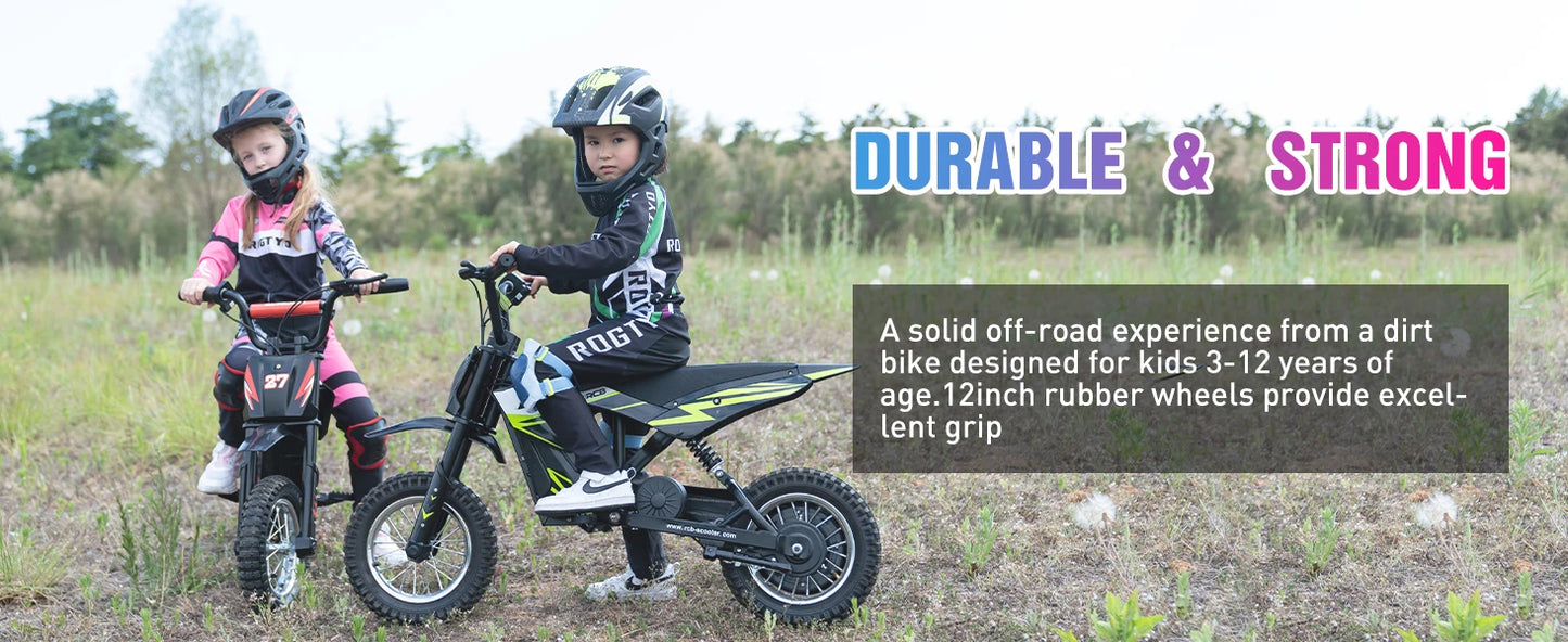 RCB Kids Electric Motorbike for Children, Up to 15.5 MPH & 9.3 Mile Range with 36V 4Ah Motor
