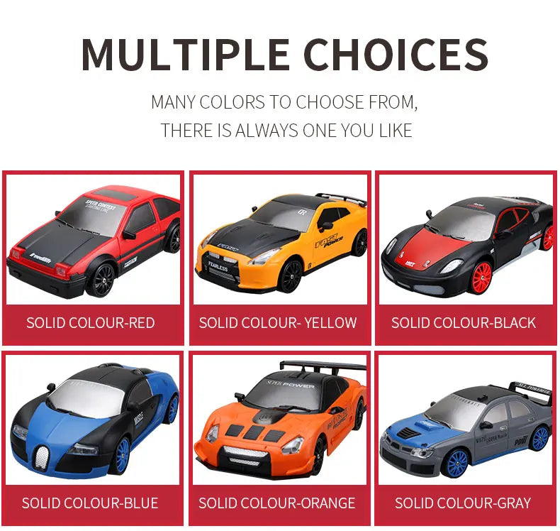 1:24 High Speed RC Drift Vehicle Cars Mustang 4WD Remote Control Racing Car Gift Toy