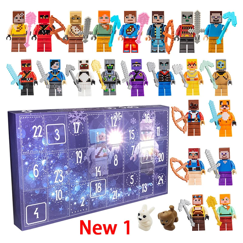 Disney Marvel Advent Calendar Box Anime Action Figure Model Building Blocks Christmas Kids Toys