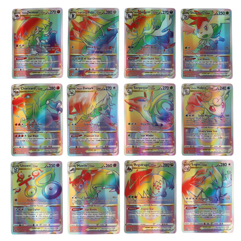60/100Pcs English Pokemon Card 1996 Year Shining Charizard Pikachu Mewtwo trade Card Kids Pokemon Toy