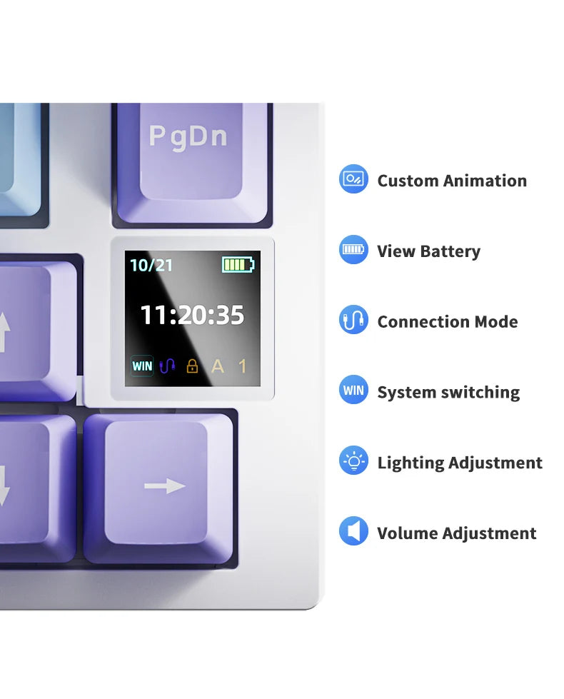 Pro Gaming Mechanical Keyboard Bluetooth 5.1/Wireless/C-Wired Customised Keyboard with Knob Hot Swapping Gasket