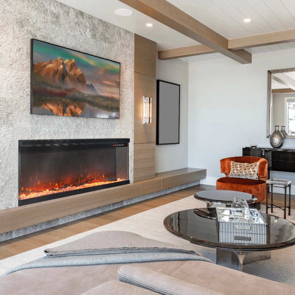 Recessed/Freestanding Electric Fireplace Wall Mounted Home Decoration Multi Size With Remote