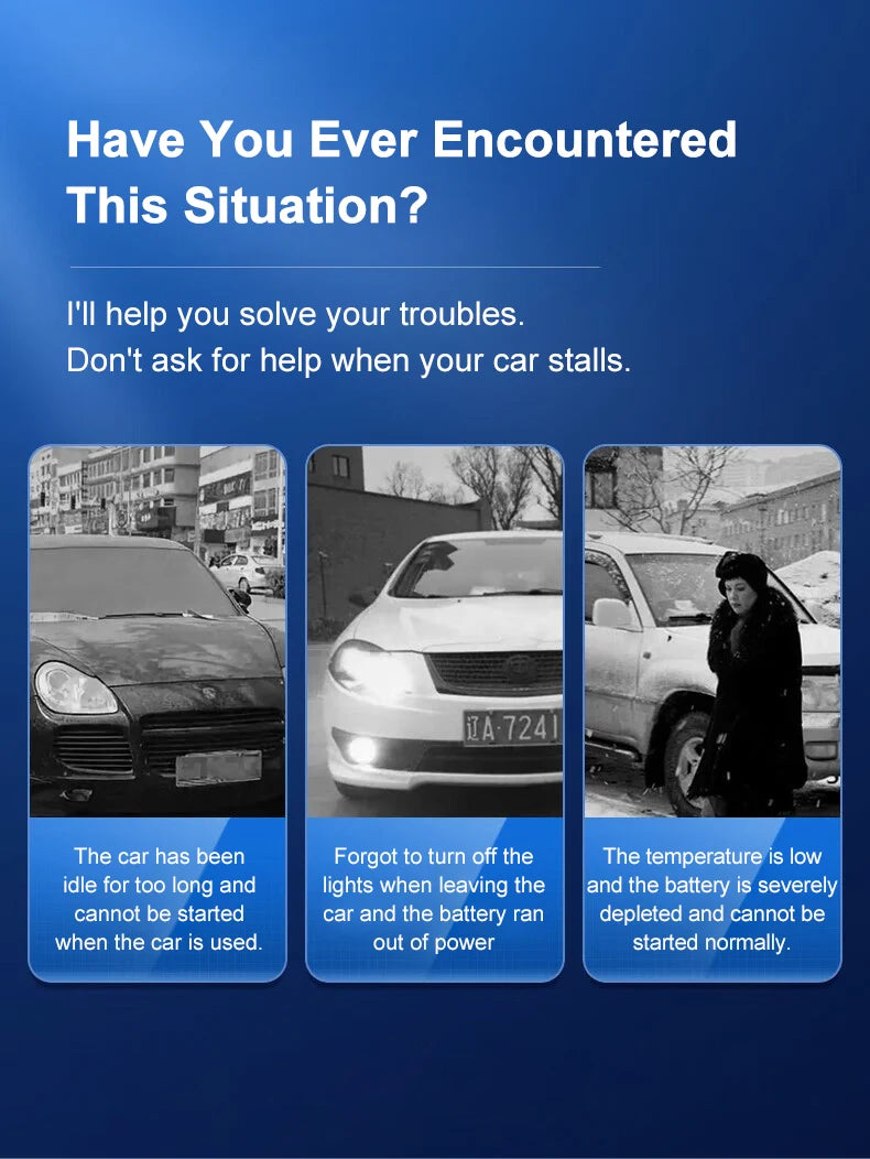 12V Car Jump Starter 600A-2000A Car Battery Starter Booster Emergency Start Portable Power Bank