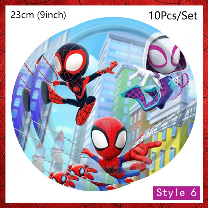 Spiderman Birthday Party Decorations Disposable Tableware Plate Cup Napkins Bags Supplies Set