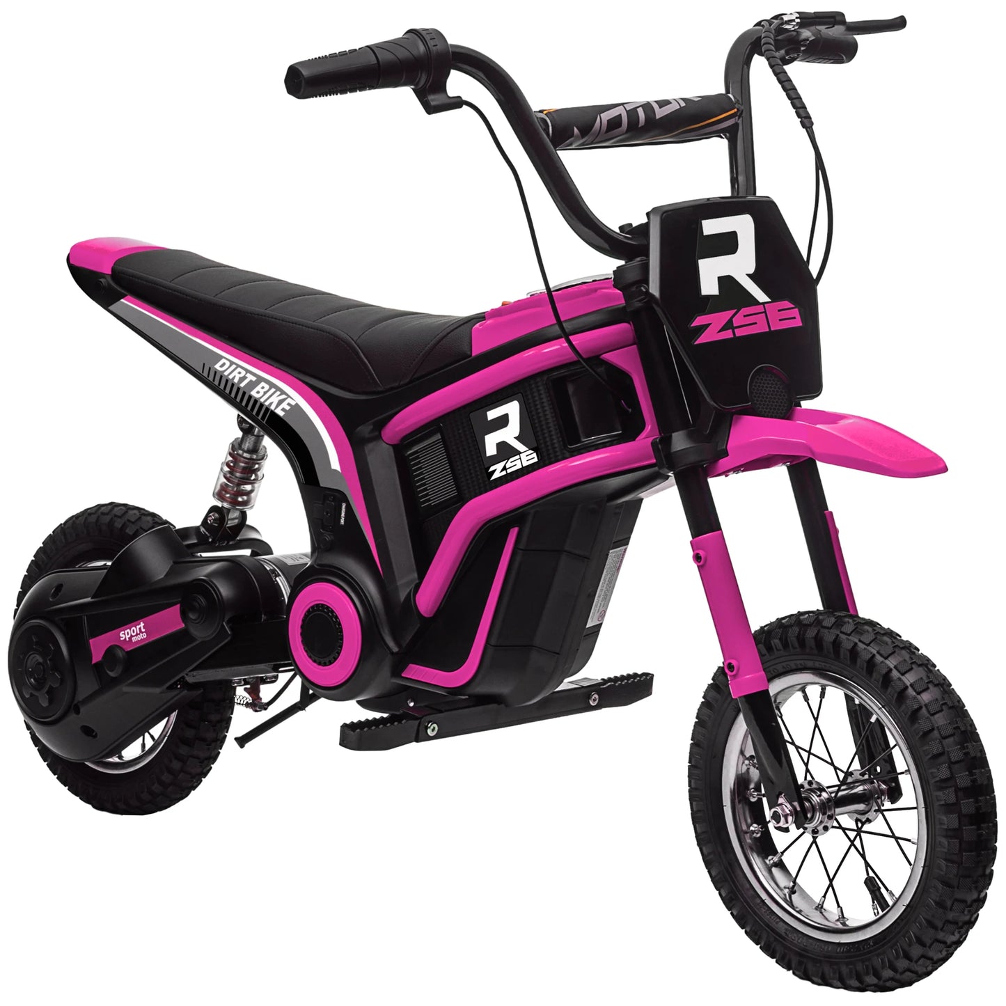 HOMCOM 24V Kids Electric Motorbike with Twist Grip Throttle, Music, Horn