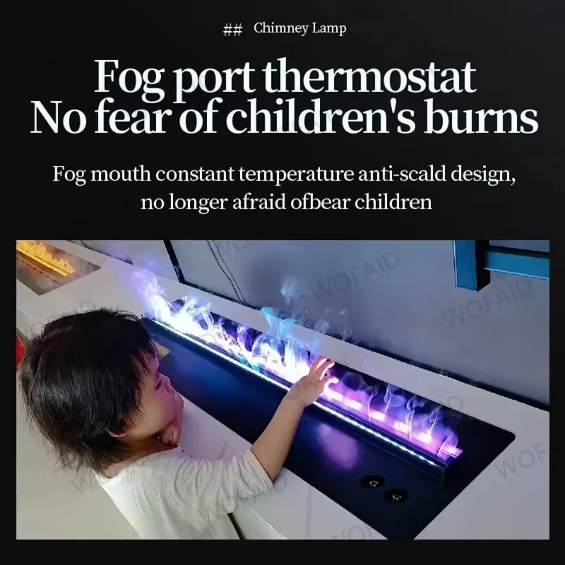 3D Atomizing Fireplace For Living Room Multi-color Fake Flame Electronic Remote Control Water Steam